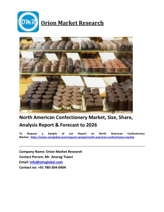 North American Confectionery Market Trends, Size, Competitive Analysis and Forec