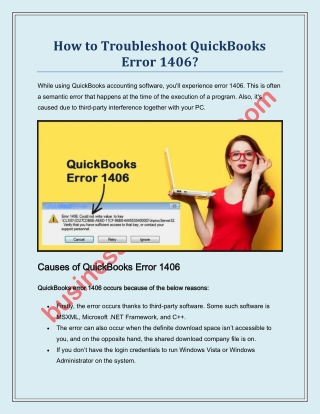 How to Fix Error 1406 in QuickBooks Desktop?