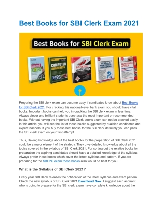 Best Books for SBI Clerk Exam 2021