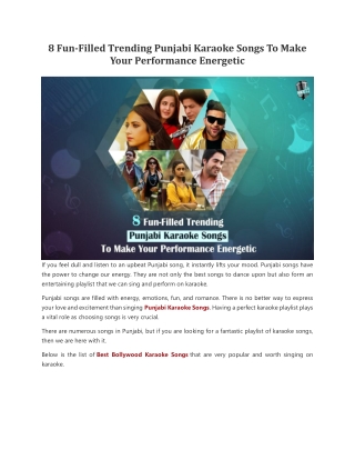 8 Fun-Filled Trending Punjabi Karaoke Songs To Make Your Performance Energetic