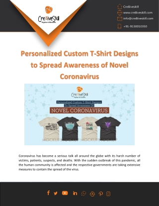 Personalized Custom T-Shirt Vector Graphics Designs to Spread Awareness of Cov