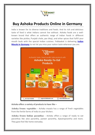 Buy Ashoka products online in Germany