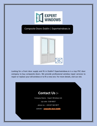 Composite Doors Dublin | Expertwindows.ie