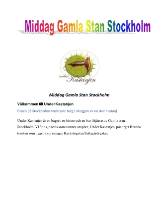Middag Gamla Stan Stockholm