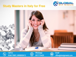 Free Education in Italy | Study Masters in Italy for Free | Global Six Sig