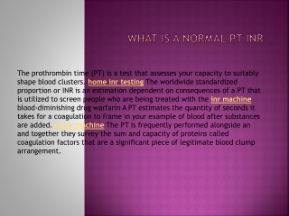 what is a normal pt inr