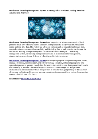 On-demand Learning Management System - pdf