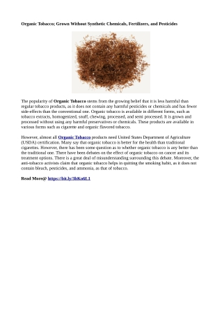 Organic Tobacco - pdf