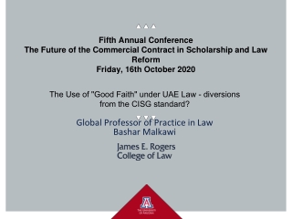 Bashar Malkawi The Future of the Commercial Contract in Scholarship and Law Reform