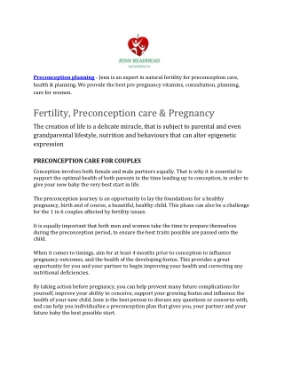 Preconception planning