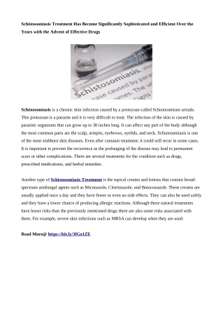 Schistosomiasis Treatment - pdf