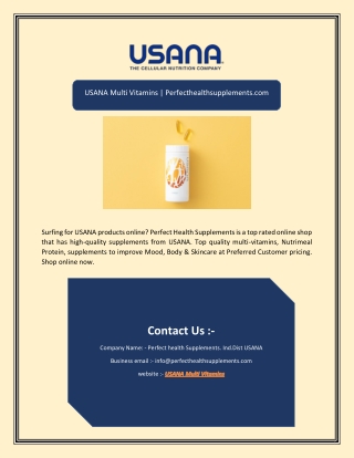 USANA Multi Vitamins | Perfecthealthsupplements.com