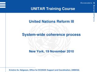 UNITAR Training Course