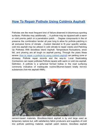 How To Repair Pothole Using Coldmix Asphalt _  empty bulk bags