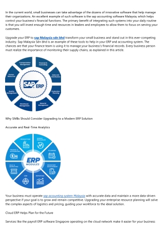 Why SMBs Should Upgrade Their ERP To Transform Their Business