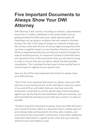 DWI Attorney Travis County