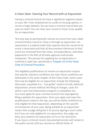 Austin expunction lawyer