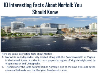 10 Interesting Facts About Norfolk You Should Know