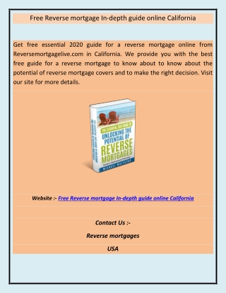 Free Reverse mortgage In-depth guide online California