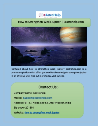 How to Strengthen Weak Jupiter  Eastrohelp.com