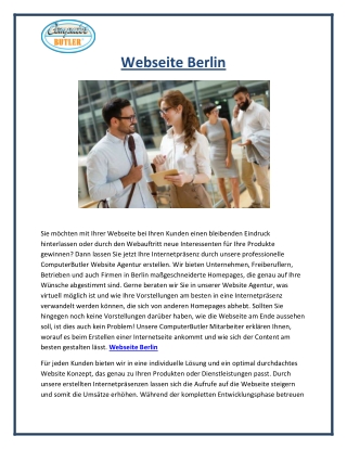 Webseite Berlin