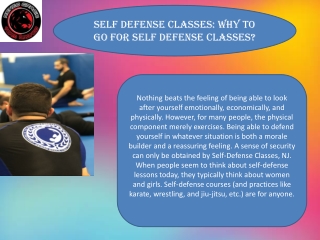 Self Defense Classes Why to go for Self Defense Classes