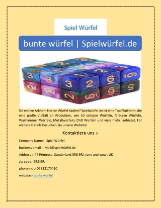 bunte würfel | Spielwürfel.de
