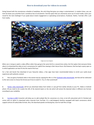 How to download your fav videos in seconds