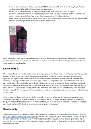 Are Pure Nicotine Salts Hazardous?