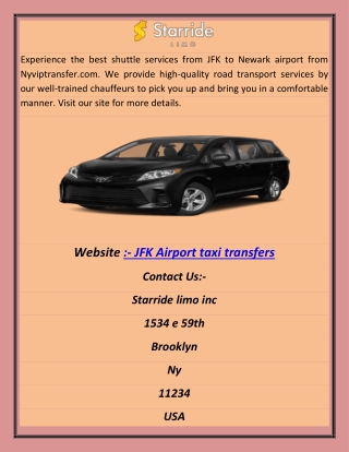 JFK Airport taxi transfers abhi