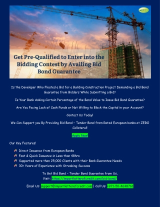 What is Bid Bond Guarantee – How to Get Bid Bond