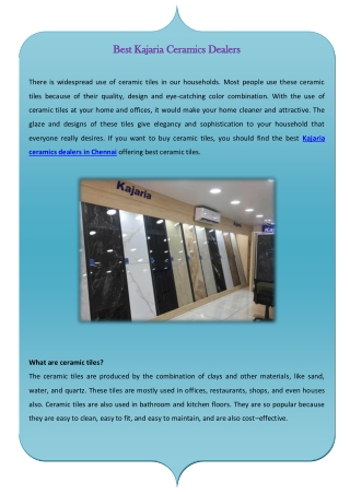 Kajaria ceramics dealers in Chennai