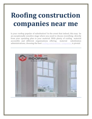 Roofing construction companies near me