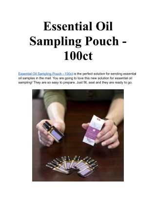 Essential Oil Sampling Pouch - 100ct
