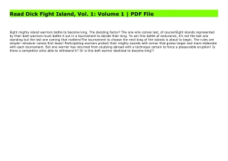 Read Dick Fight Island, Vol. 1: Volume 1 | PDF File