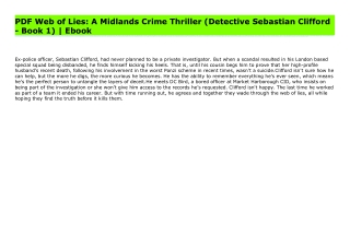 PDF Web of Lies: A Midlands Crime Thriller (Detective Sebastian Clifford - Book 1) | Ebook