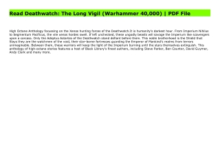 Read Deathwatch: The Long Vigil (Warhammer 40,000) | PDF File