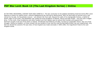 PDF War Lord: Book 13 (The Last Kingdom Series) | Online