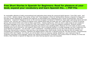Read Short Stories in Spanish for Beginners: Read for pleasure at your level, expand your vocabulary and learn Spanish t