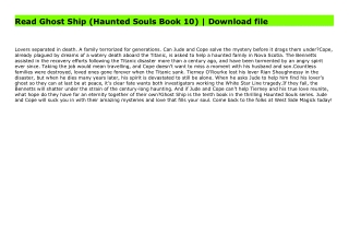 Read Ghost Ship (Haunted Souls Book 10) | Download file