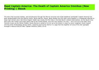 Read Captain America: The Death of Captain America Omnibus (New Printing) | Ebook