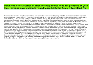 Download Short Stories in Irish for Beginners: Read for pleasure at your level, expand your vocabulary and learn Irish t