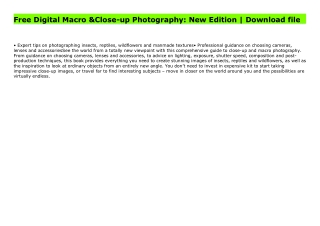 Free Digital Macro & Close-up Photography: New Edition | Download file