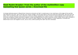 Read Realm Breaker: From the author of the multimillion copy bestselling Red Queen series | Download file