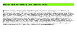 Download Nina Simone's Gum | Download file