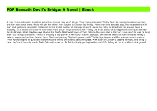 PDF Beneath Devil's Bridge: A Novel | Ebook