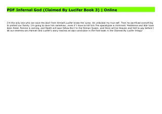 PDF Infernal God (Claimed By Lucifer Book 3) | Online
