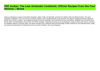 PDF Avatar: The Last Airbender Cookbook: Official Recipes from the Four Nations | Ebook