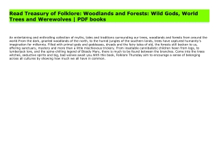 Read Treasury of Folklore: Woodlands and Forests: Wild Gods, World Trees and Werewolves | PDF books