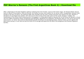 PDF Warrior's Ransom (The First Argentines Book 2) | Download file